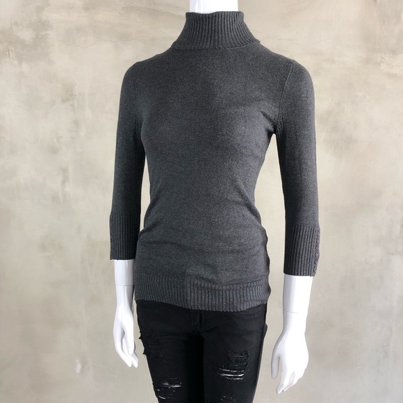 Jenna Jameson Sweaters - My Gray Cropped Sleeve Turtleneck
